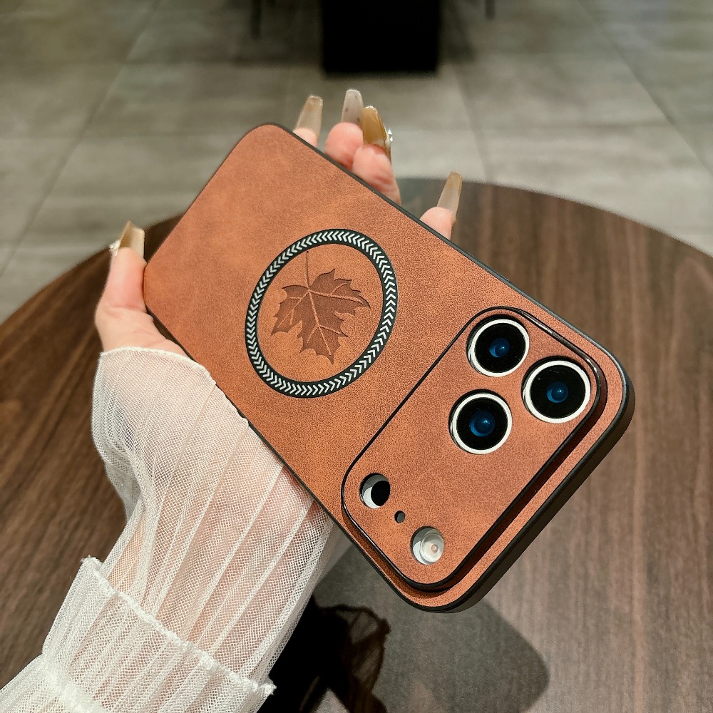 Camera Leather Case - Capa de couro magnética para iphone