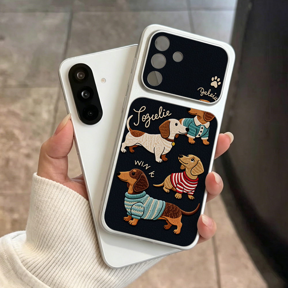 Camera Leather Case - Capa de Couro com Desenho de