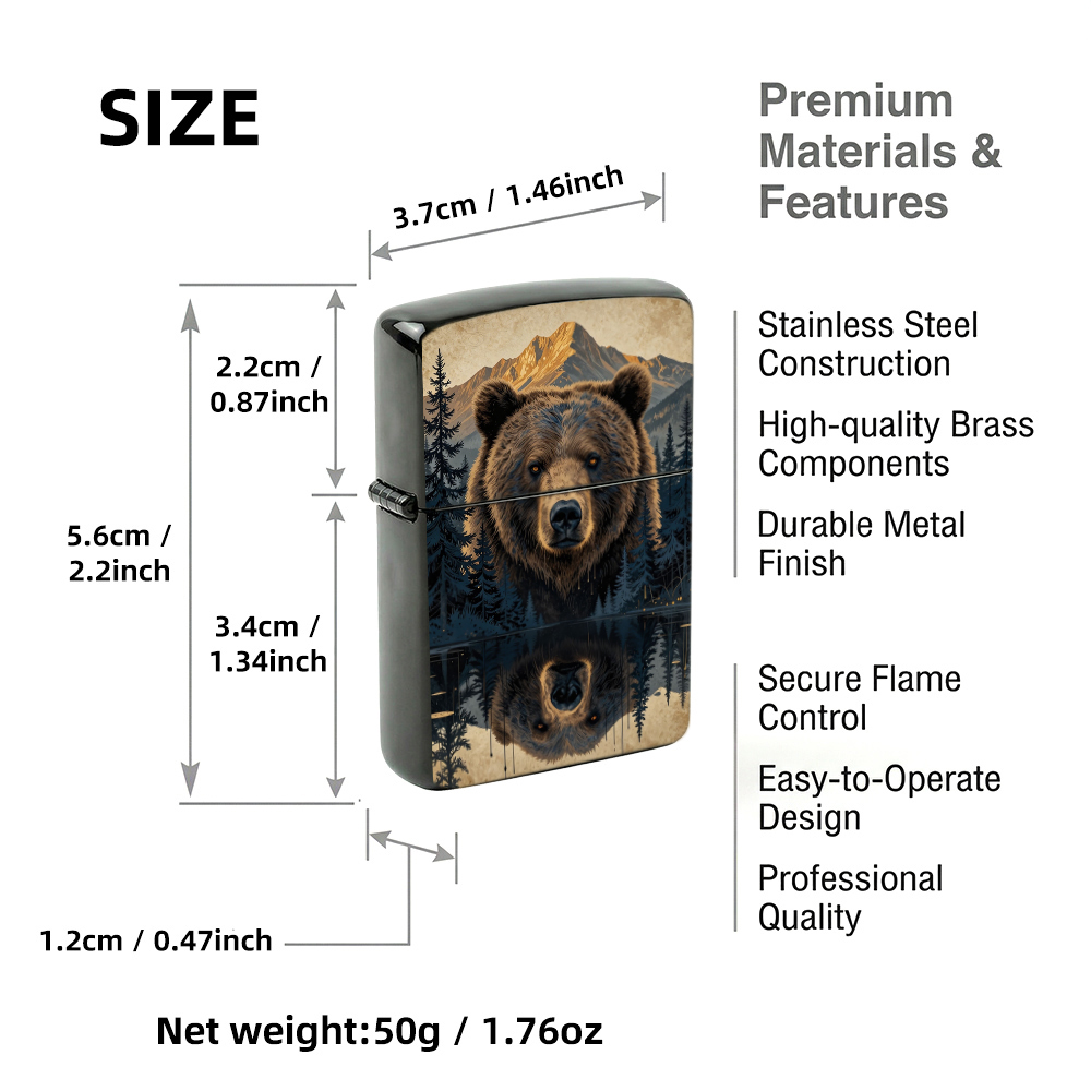 Isqueiro Flip Top com Estampa  - Vintage Collectible Bears avaliação e preço